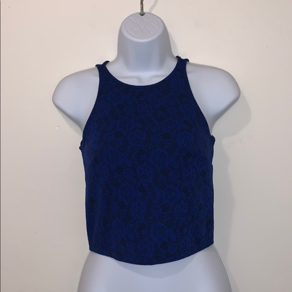 Women’s Forever 21 Black and Blue Floral Tank Top